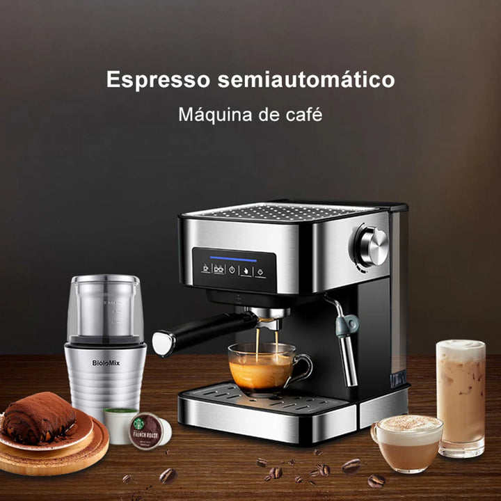 BioloMix Espresso-Kaffeemaschine - 20 Bar Cappuccino & Latte mit Milchaufschäumer