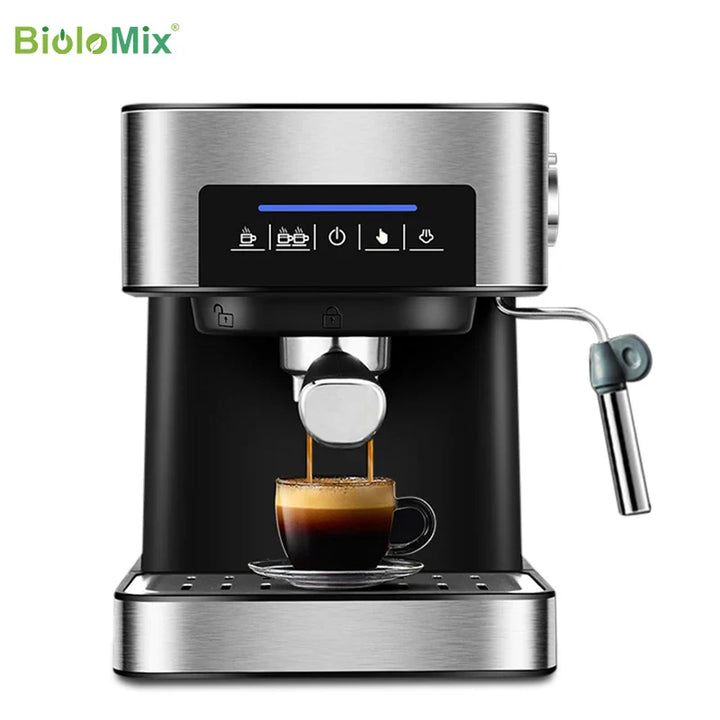 BioloMix Espresso-Kaffeemaschine - 20 Bar Cappuccino & Latte mit Milchaufschäumer