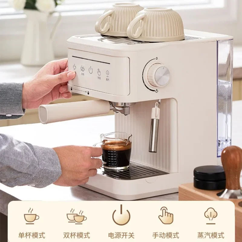 Espressomaschine - Halbautomatische italienische Kaffeemaschine mit Milchaufschäumer