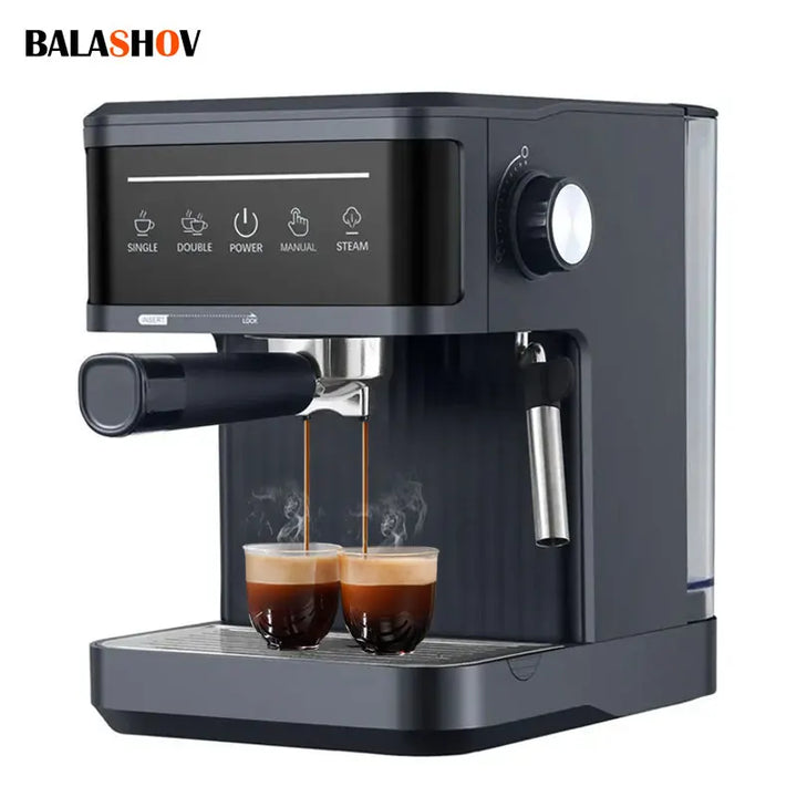 Espressomaschine - Halbautomatische italienische Kaffeemaschine mit Milchaufschäumer