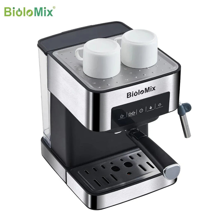 BioloMix Espresso-Kaffeemaschine - 20 Bar Cappuccino & Latte mit Milchaufschäumer